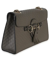 Pre-Owned Gucci Grey Guccissima Emily Leather Medium Chain Shoulder Bag