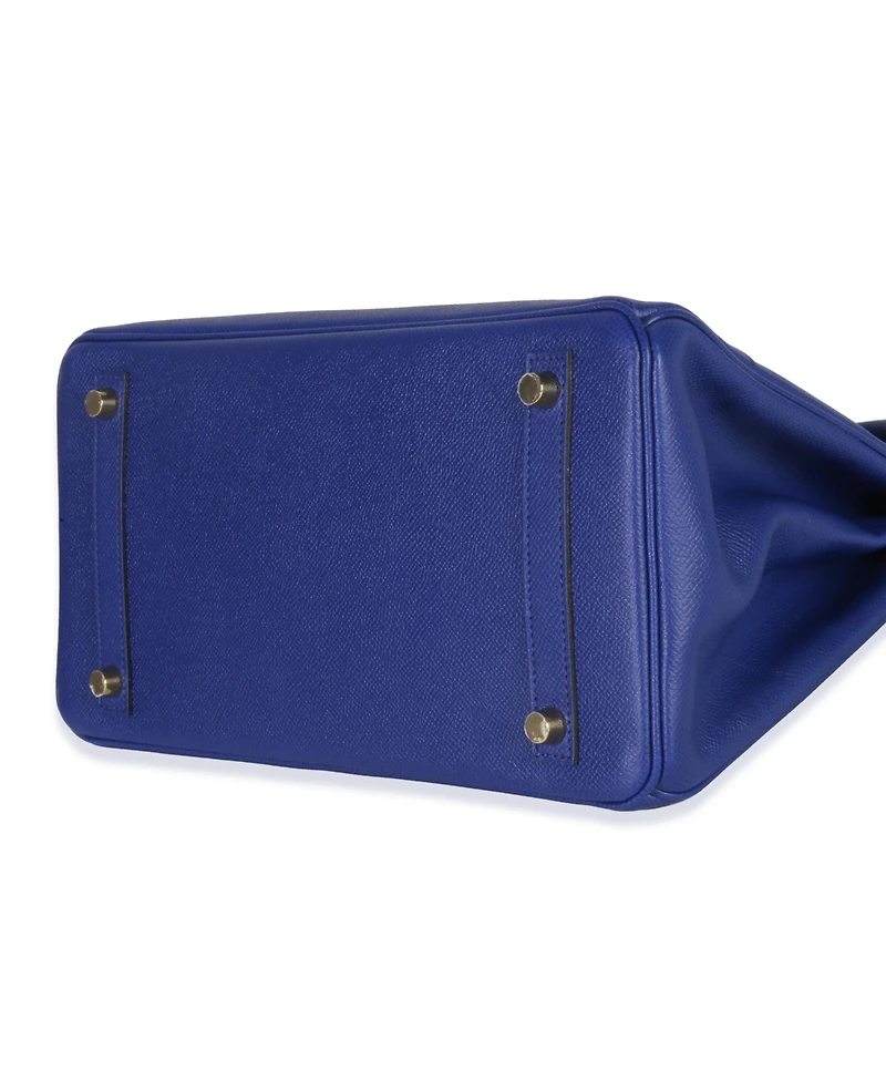 Pre-Owned HERMES Bleu Electrique Epsom Birkin 30 Ghw