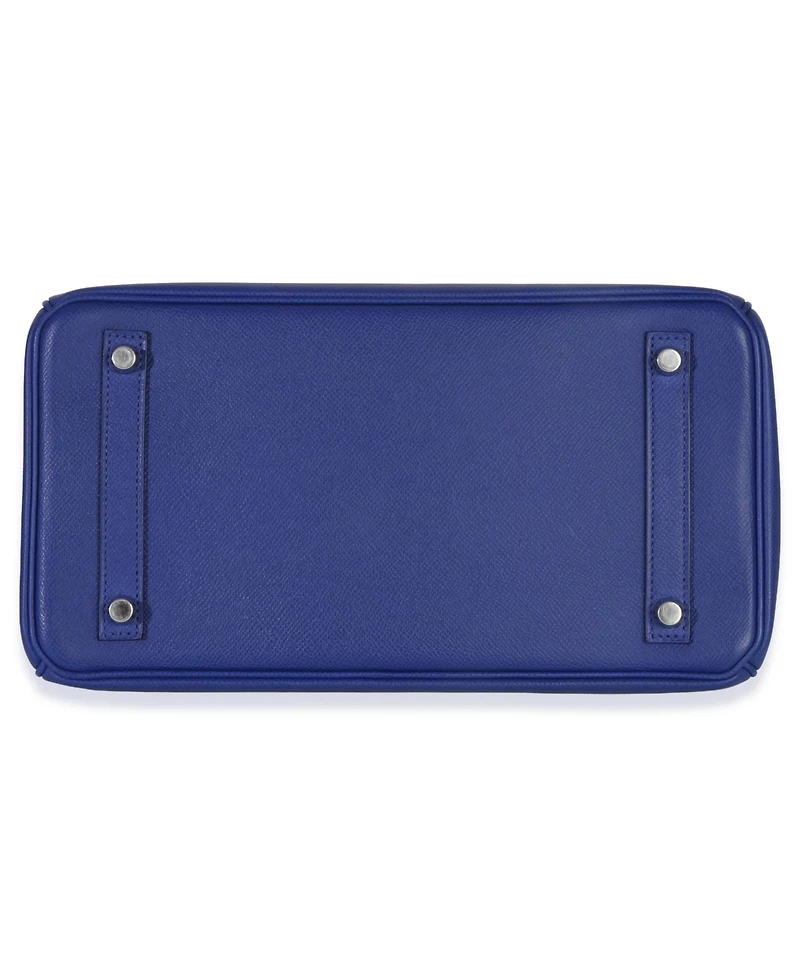 Pre-Owned HERMES Bleu Electrique Epsom Birkin 30 Phw