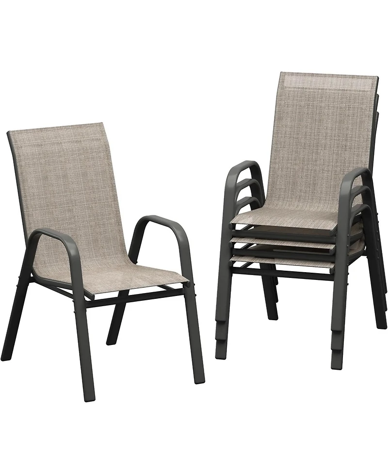 gaomon Set of 4 Textilene Stackable Outdoor Dining Chairs