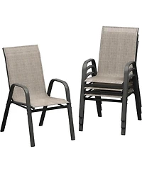 gaomon Set of 4 Textilene Stackable Outdoor Dining Chairs