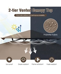 Gouun 11 x 5 ft Grill Gazebo with Extended Side Awning Double-Tier Vented Top and Shelves