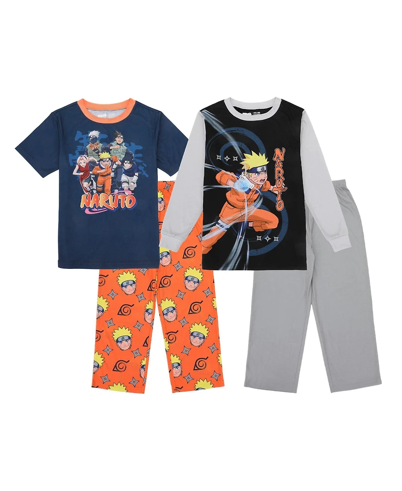 Naruto Big Boys Group Shot 4-Pack Pajama Set-14