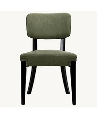 Rainsken Contemporary Dining Chair Set of 2, Soft Fabric Kitchen Chairs with Solid Wood Legs for Dining Room, Home Use