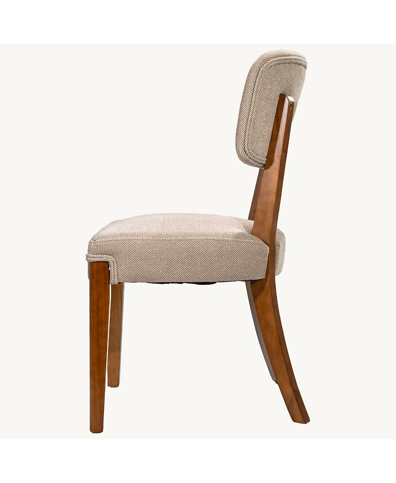 Rainsken Modern Upholstered Dining Chairs Set of 2, Comfortable Fabric Chairs with Solid Wood Legs for Living Room and Kitchen