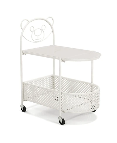 Slickblue Glass Coffee Table 2 Tier Mobile with Bear Design