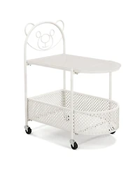 Slickblue Glass Coffee Table 2 Tier Mobile with Bear Design