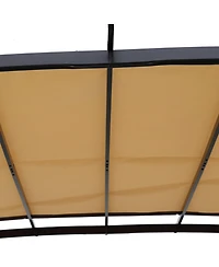 Clihome Canopy Replacement Top, Polyester Waterproof Uv-Resistant Awning for Curved Pergola Structure