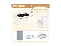 Slickblue Table and Chair Set for Kids 2-8 Year Old, Sensory Playset with Foldable Bins