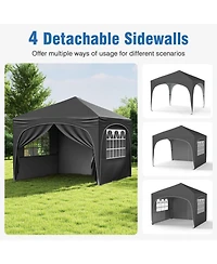 Gouun Pop Up Canopy Tent with Four Removable Sidewalls and Zippered Door