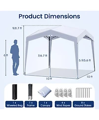 Gouun 10 x 10 ft Pop Up Canopy Tent with Corner Locking System and Portable Wheeled Bag