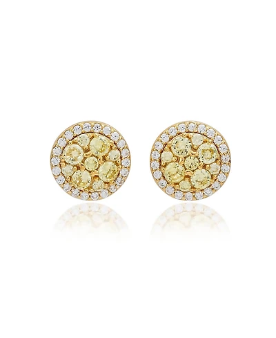 Suzy Levian New York Cubic Zirconia Cluster Halo Stud Earrings