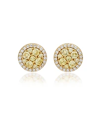 Suzy Levian New York Cubic Zirconia Cluster Halo Stud Earrings