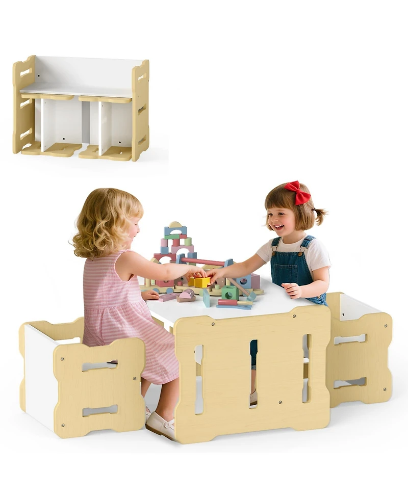 Sugift 3 Piece Toddler Table and Stool Activity Set