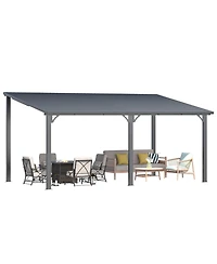 Aecojoy 16'X10' Hardtop Gazebo Outdoor Pergola Lean to Metal Pergolas