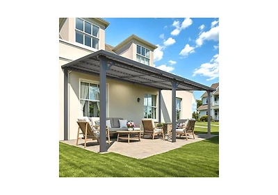 Aecojoy 16'X10' Hardtop Gazebo Outdoor Pergola Lean to Metal Pergolas