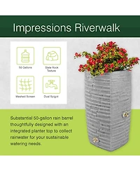 Good Ideas Impressions Riverwalk 50 Gal Rain Saver with Spigots