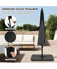 Gouun 10 ft Cantilever Patio Umbrella with Protective Cover Infinite Tilt and Ruffled Edge