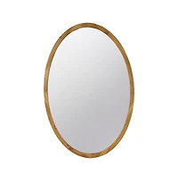 Busdays 24" x 36" Oval Wall Mirror with Wood Frame, Farmhouse Wood Mirror for Bathroom Entryway Console Lean Against Wall