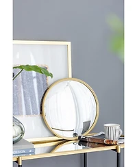 Busdays D15" Gold Round Mirror, Circle Mirror with Iron Frame for Living Room Bedroom Vanity Entryway Hallway