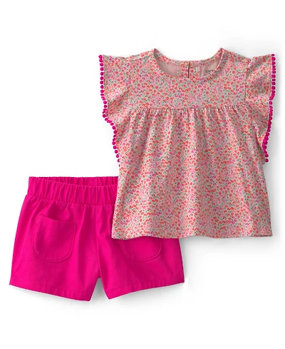 Carter's Baby Girls' Floral Top and Shorts, 2-Piece Set
