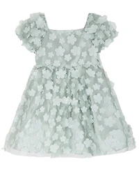 Rare Editions Girls' 2T-6X Square Neck Short-Sleeve Dress