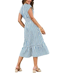 Cupshe Women's Sunset Cruise Striped Midi Beach Dress