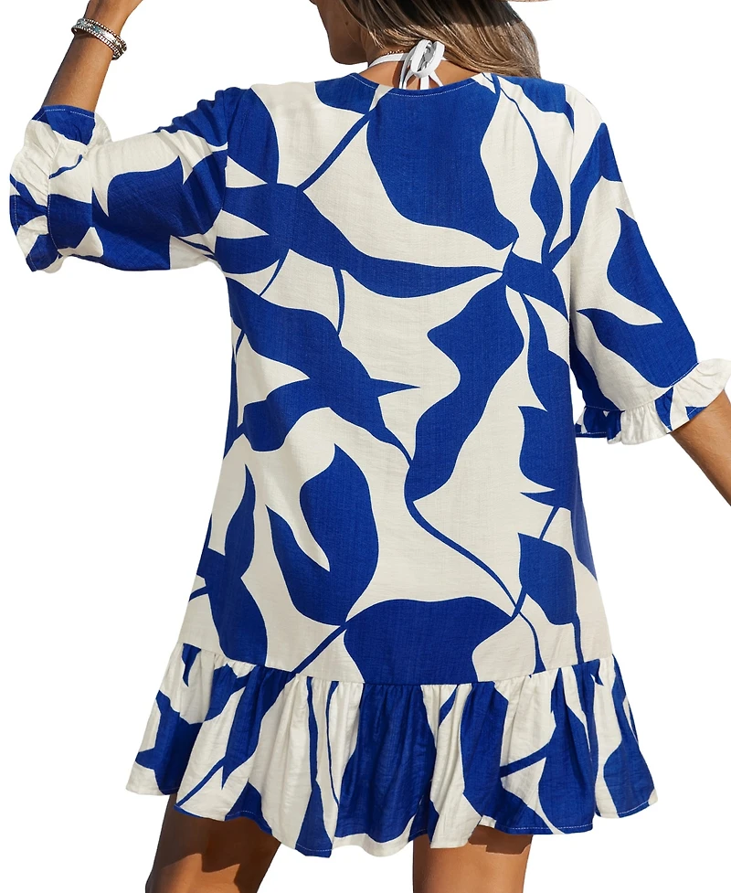 Cupshe Women's Salt Water Tropical Mini Beach Dress