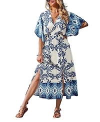 Cupshe Women's Prophecy Ornate Midi Beach Dress