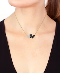 Effy Collection White Diamond (1/4 ct. t.w.) & Black Diamond (3/8 ct. t.w.) Necklace in 14k Yellow Gold