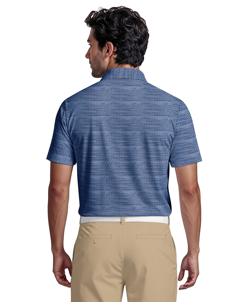 Pga Tour Men's Jacquard Micro Golf Polo Shirt