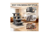Zeus & Ruta 4 Tier Cat Tree Step Tower Pet Activity Center with Sisal Scratching Post for Indoor Cats