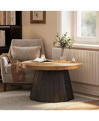 Tribesigns Round Coffee Table for Living Room, 31.5-Inch Farmhouse Center Table, Modern Circle Wooden Tea Tables