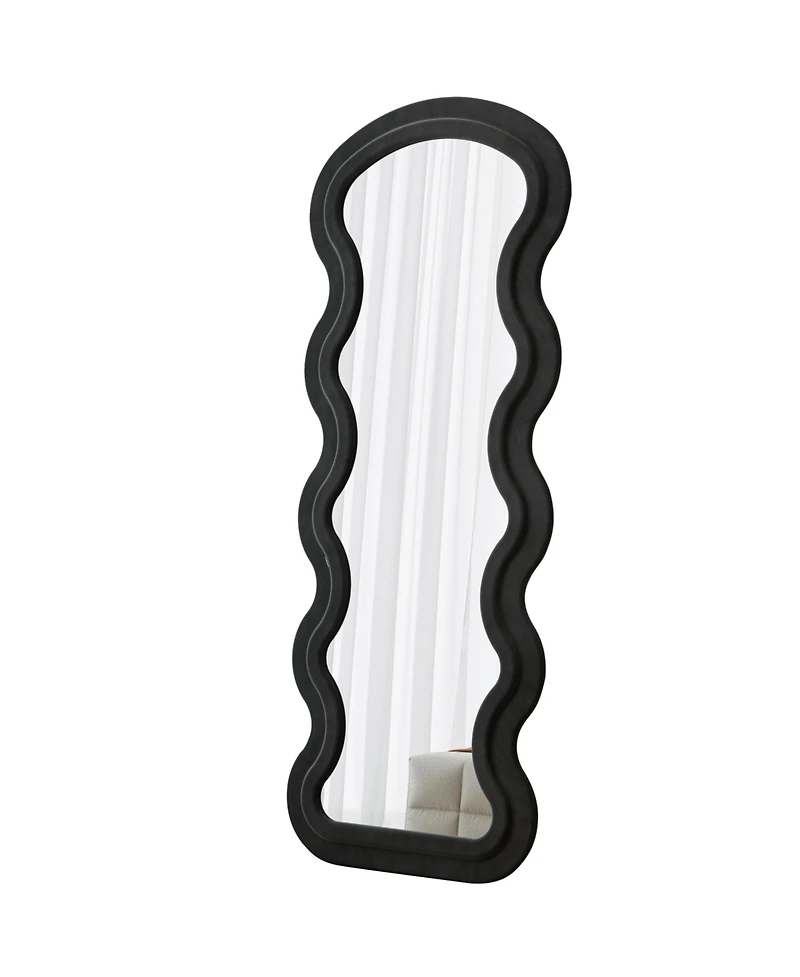 Busdays Full Length Wave Floor Mirror Flannel Design for Bedroom Living Room Hanging or Wall Leaning