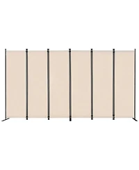 Sugift Room Divider, 6 Panel Folding Privacy Screen for Room Separation