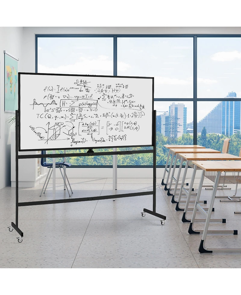 Sugift Rolling Double Sided Magnetic Whiteboard with Stand and Wheels