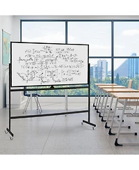 Sugift Rolling Double Sided Magnetic Whiteboard with Stand and Wheels