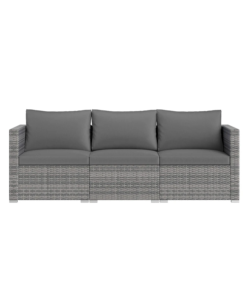 Sugift 3 Piece Patio Sectional Sofa Set with Modular Cushioned Seating