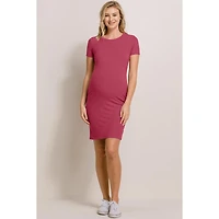 Hello Miz Maternity Ribbed Bodycon Short Sleeve Dress