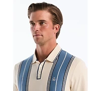 Original Penguin Men's Cotton Jacquard Vertical Stripe Short-Sleeve Polo Shirt