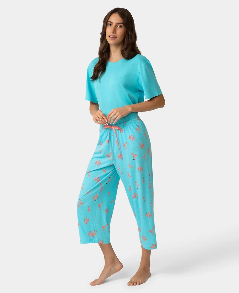 Hue Women's Printed Capri Mid-Rise Pants