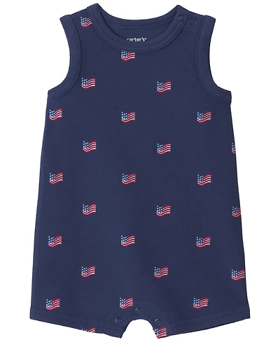 Cater's Baby Boys' American Flag Sleeveless Romper