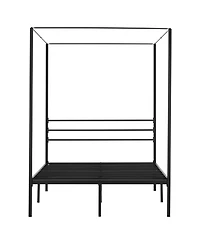Sugift Full Size Canopy Bed Frame, Metal, Heavy Duty Steel Slats, Easy Assembly