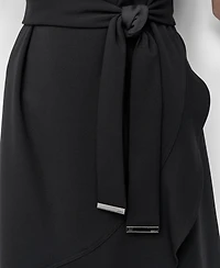 Dkny Women's Flutter Short-Sleeve V-Neck Faux-Wrap Dress