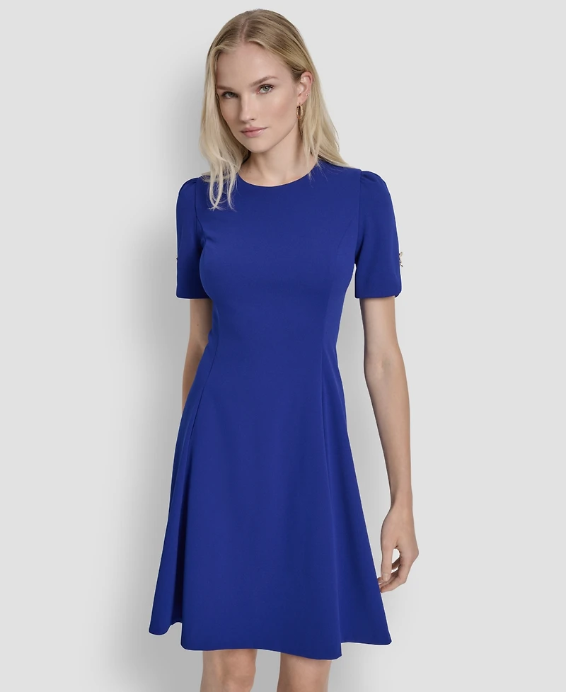 Dkny Women's Short-Sleeve Jewel Neck Dress