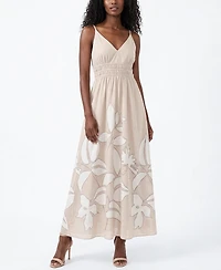 Taylor Women's Floral V-Neck Tiered A-Line Dress