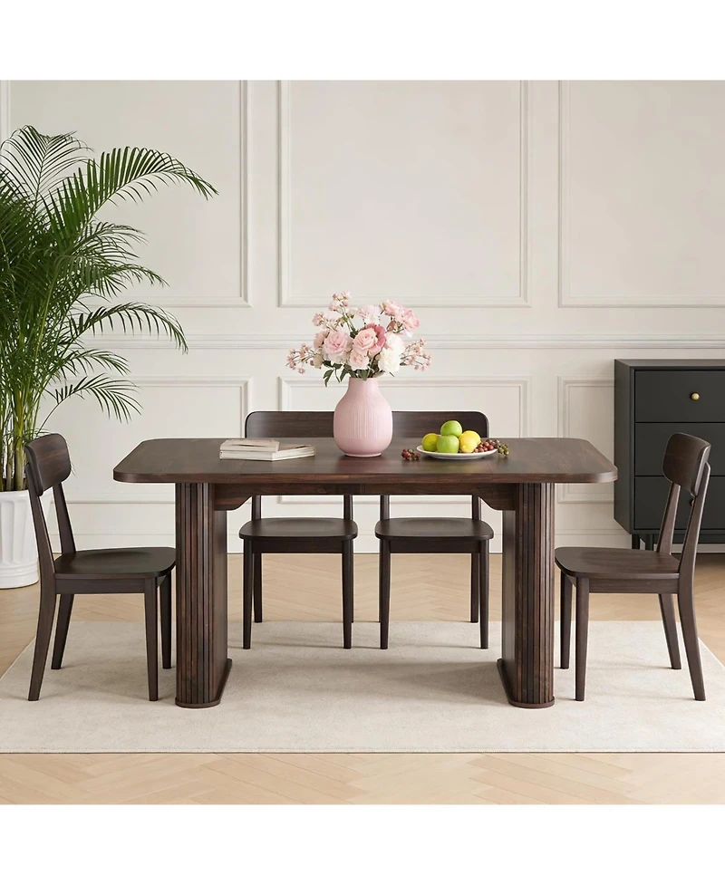 gaomon 62'' Dining Table for 6–8, Modern Long Kitchen Table with Large Rectangular Top and Heavy-Duty Pedestal Legs