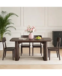 gaomon 62'' Dining Table for 6–8, Modern Long Kitchen Table with Large Rectangular Top and Heavy-Duty Pedestal Legs