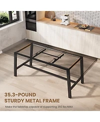 gaomon 63–83" Extendable Dining Table, Industrial Rectangular Table for 6–8, Expandable Kitchen Table with Heavy-Duty Metal Frame