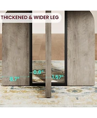 gaomon 47"-63" Extendable Dining Table for 4-8, Farmhouse Expandable Round Kitchen Table Transforms Into Oval, w/Arched Legs, Sturdy Metal Frame